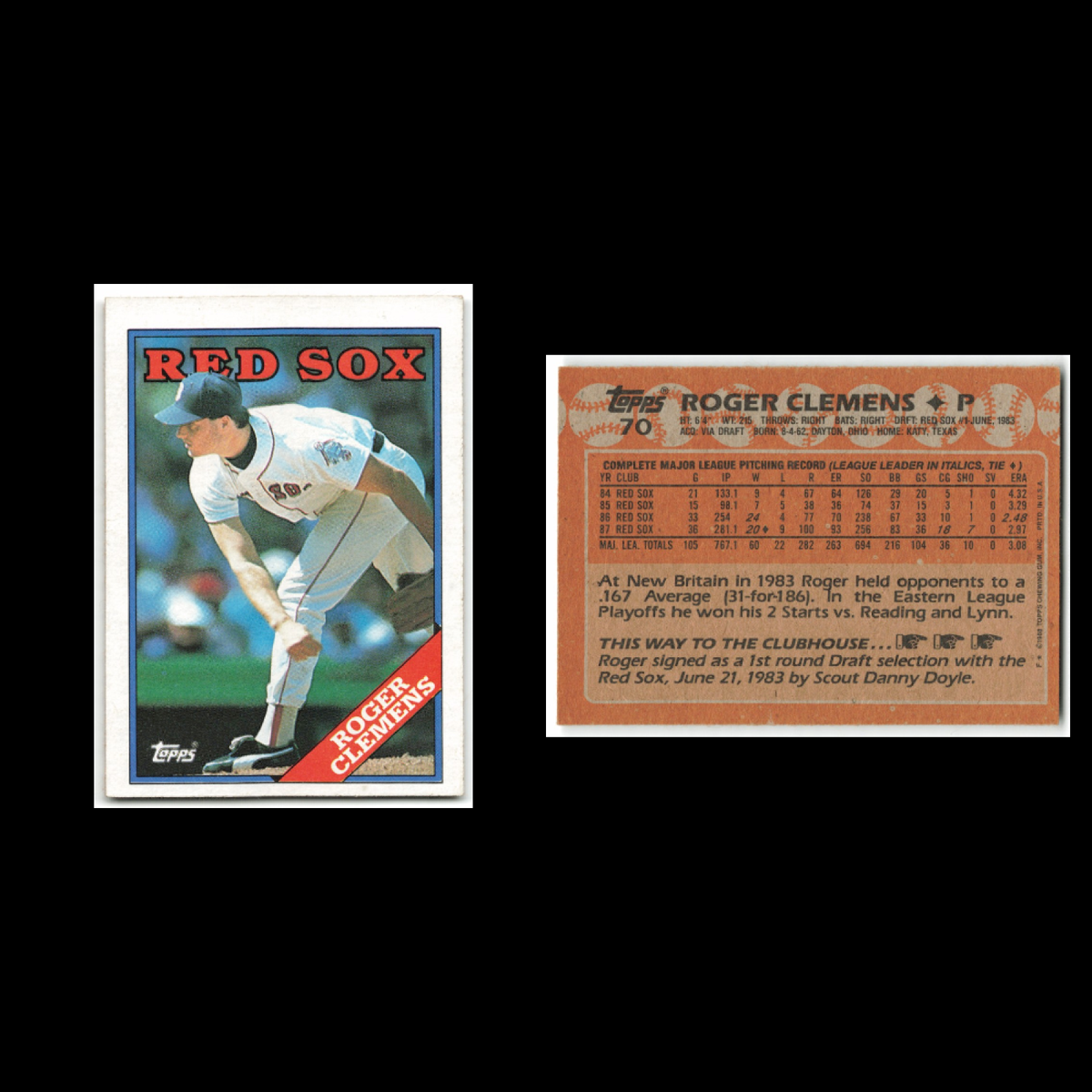 Roger Clemens Lot 22 Baseball Cards 1988 Topps Boston Red Sox Set Collection MLB