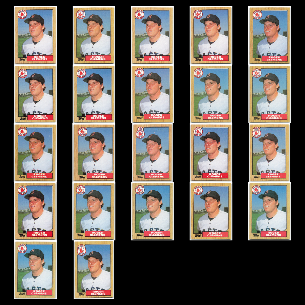Roger Clemens Lot 22 Baseball Cards 1987 Topps Boston Red Sox Set Collection MLB