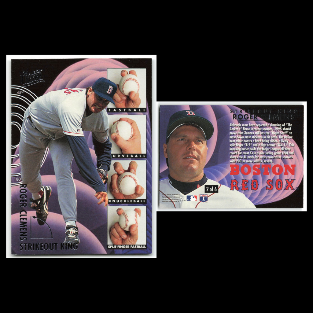 Roger Clemens Lot 6 Baseball Cards 1995 Pinnacle Boston Red Sox Set Collection