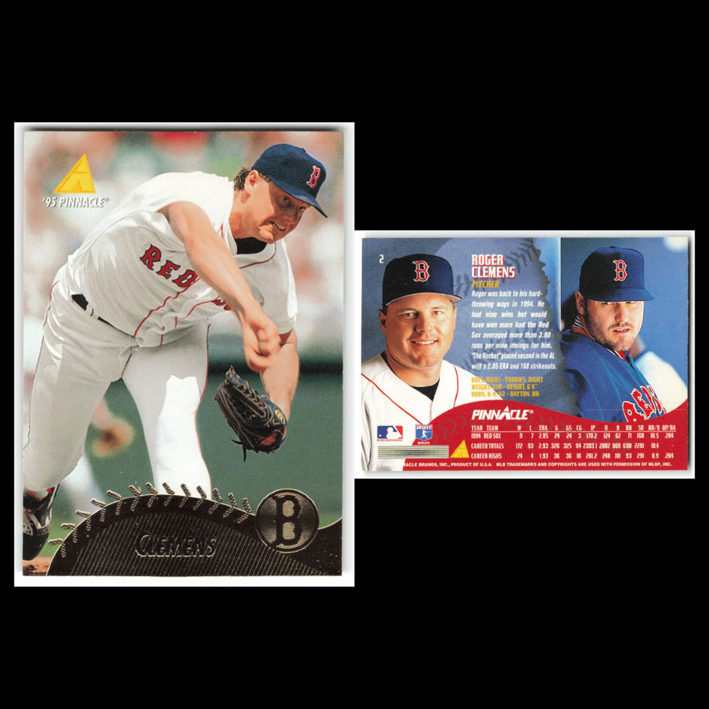 Roger Clemens Lot 6 Baseball Cards 1995 Pinnacle Boston Red Sox Set Collection