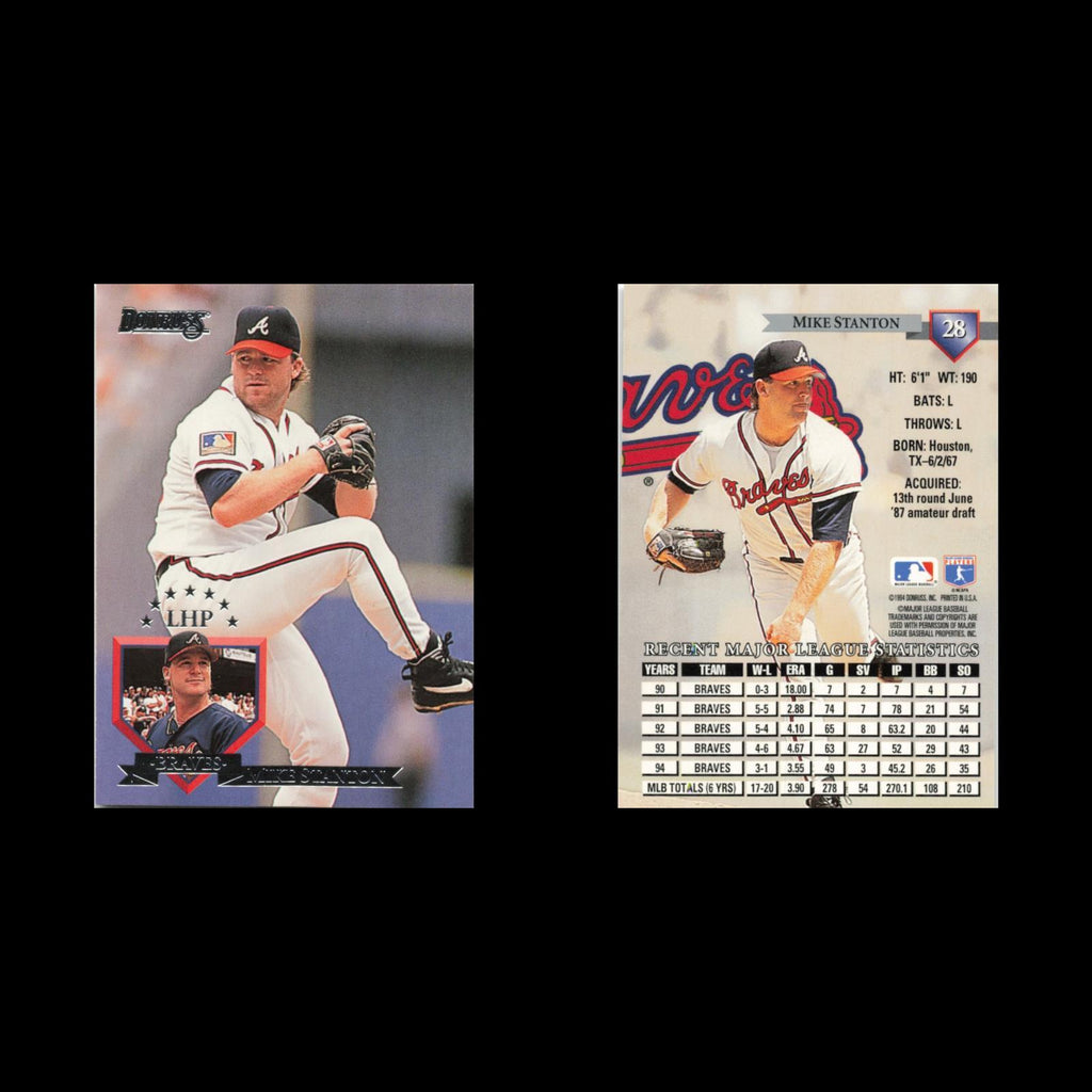 Mike Stanton #28 1995 Donruss Atlanta Braves Baseball Card MLB NM