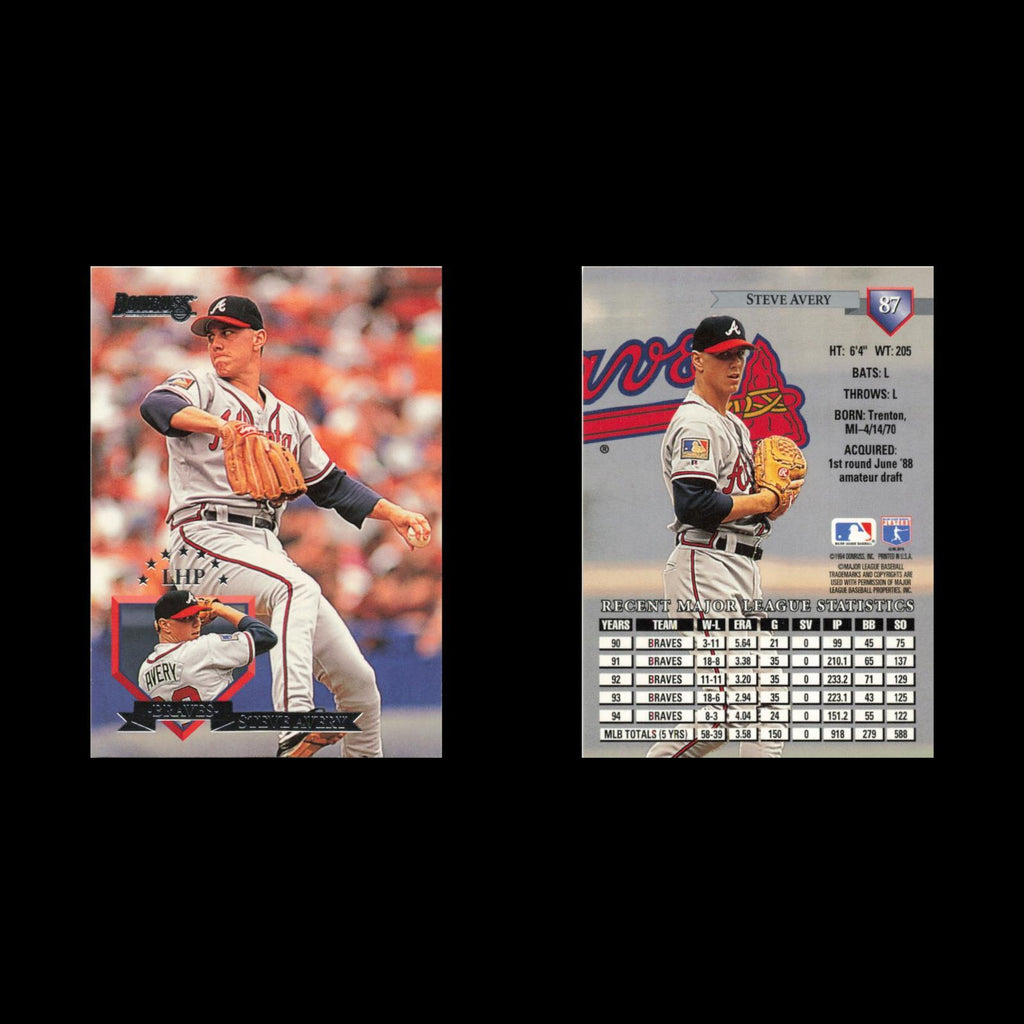 Steve Avery #87 1995 Donruss Atlanta Braves Baseball Card MLB NM