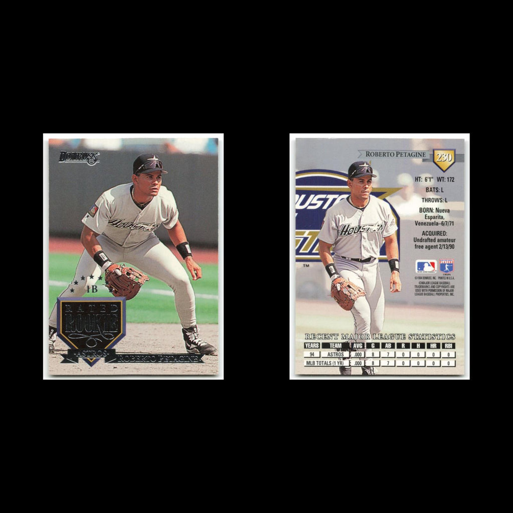 Roberto Petagine Rookie #230 1995 Donruss Houston Astros Baseball Card MLB NM