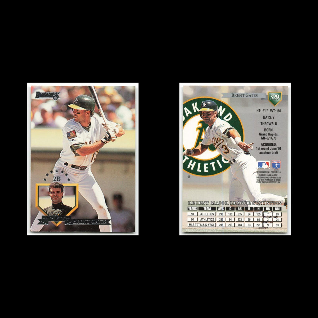 Brent Gates #329 1995 Donruss Oakland Athletics Baseball Card MLB NM