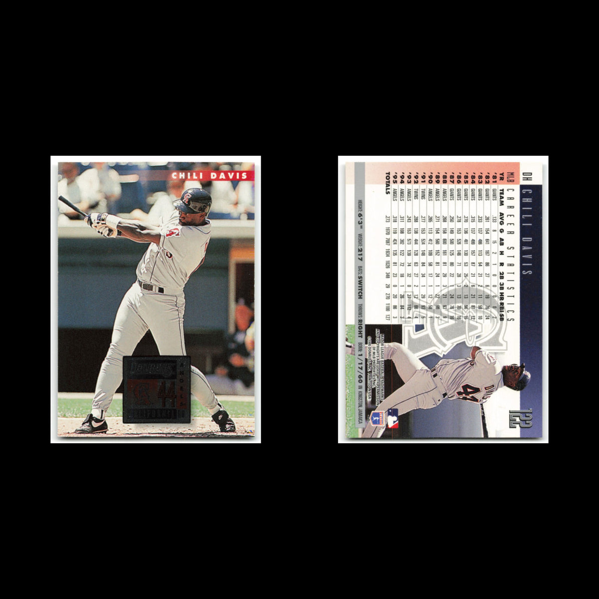 Chili Davis #122 1996 Donruss California Angels Baseball Card MLB NM