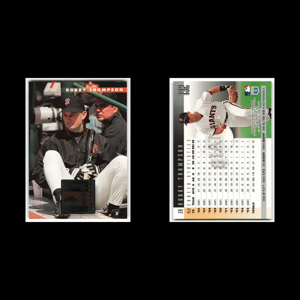 Robby Thompson #132 1996 Donruss San Francisco Giants Baseball Card MLB NM