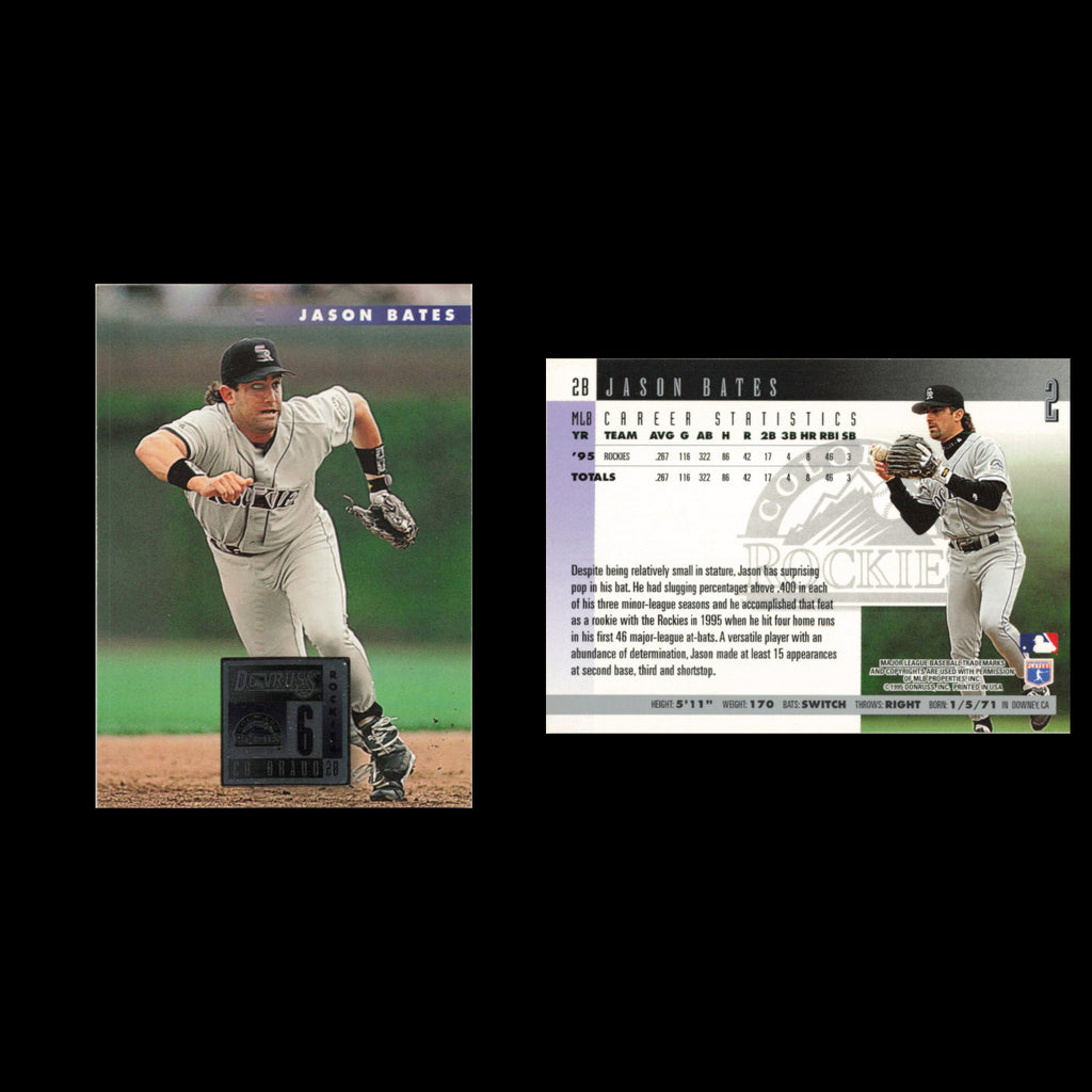 Jason Bates #2 1996 Donruss Colorado Rockies Baseball Card MLB NM