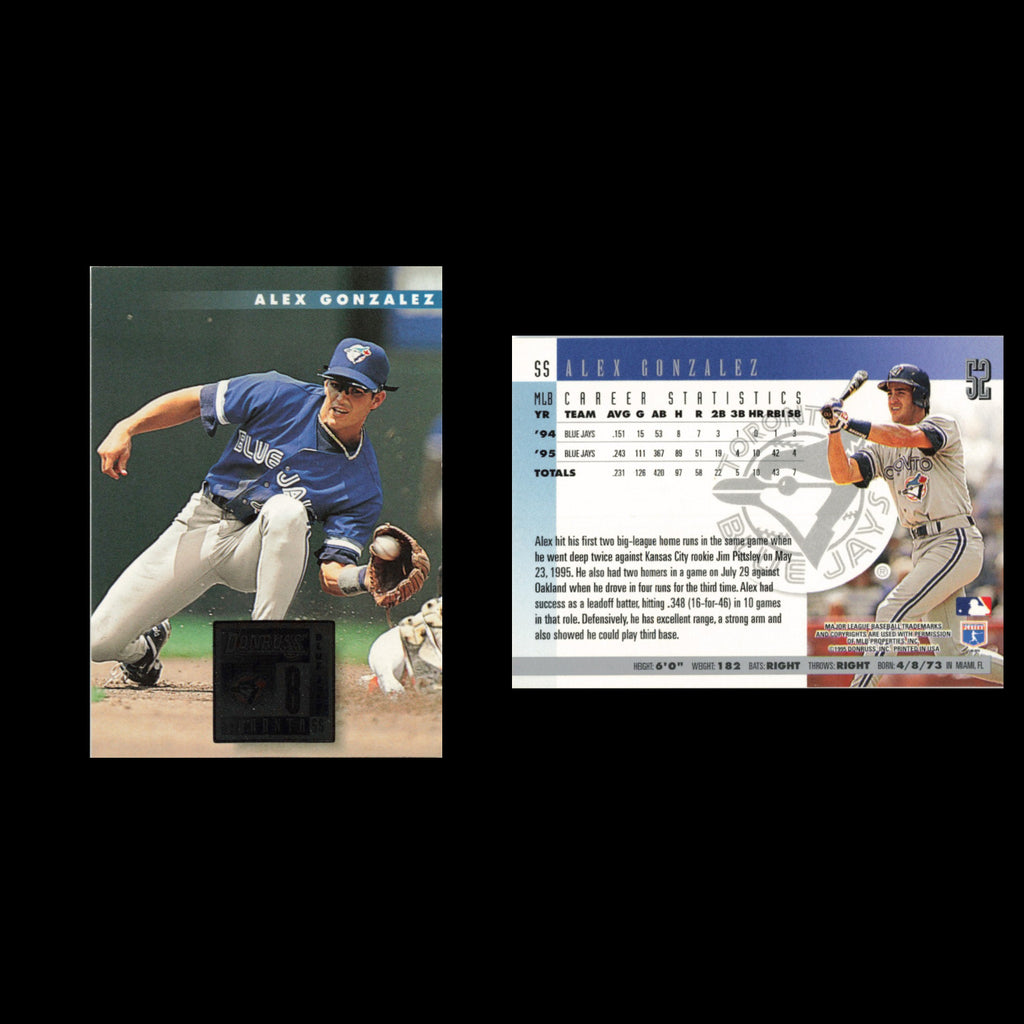 Alex Gonzalez #52 1996 Donruss Toronto Blue Jays Baseball Card MLB NM