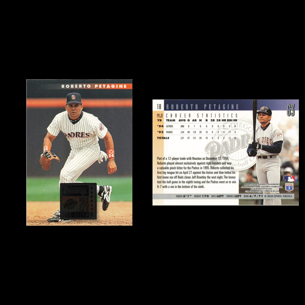 Roberto Petagine #63 1996 Donruss San Diego Padres Baseball Card MLB NM