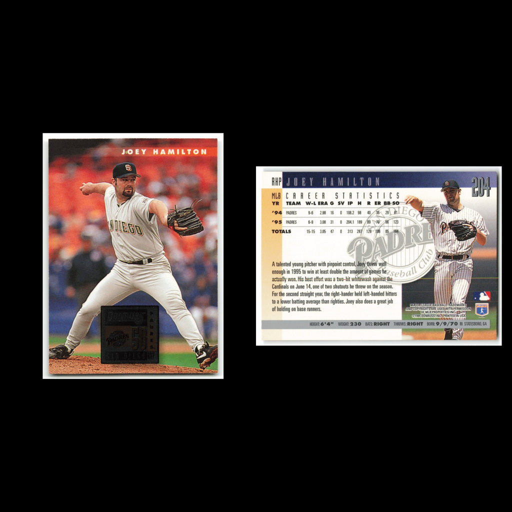 Joey Hamilton #204 1996 Donruss San Diego Padres Baseball Card MLB NM