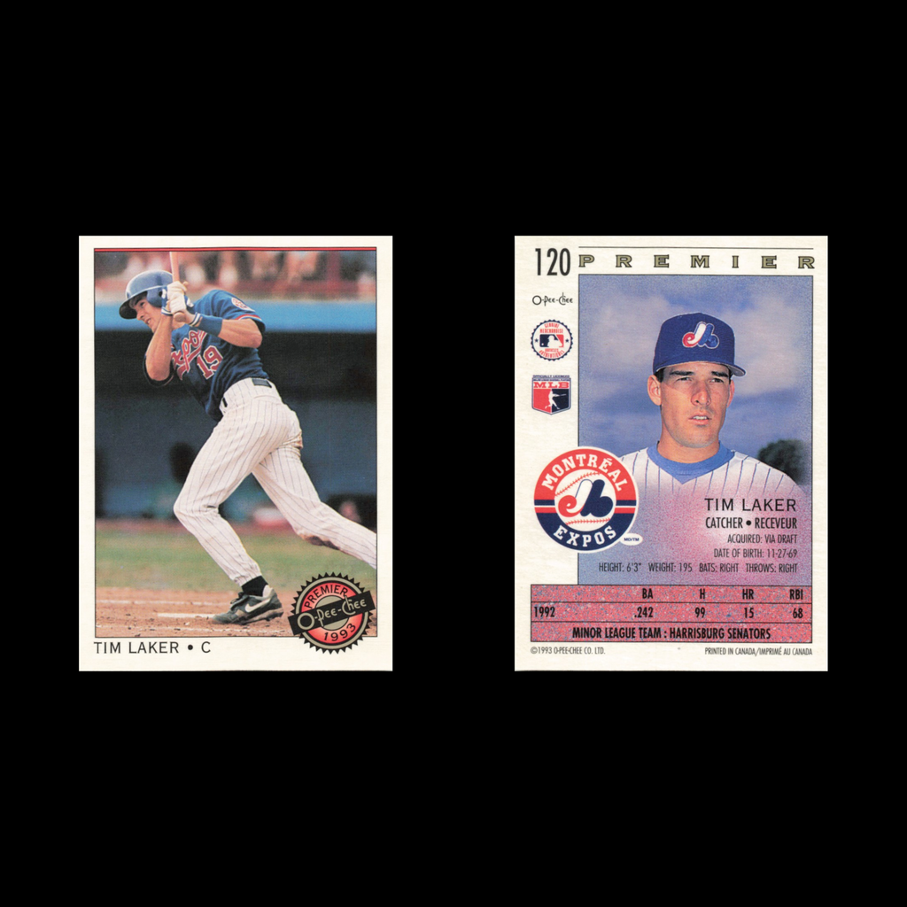 Tim Laker Rookie #120 1993 O-Pee-Chee Premier Montreal Expos Baseball Card MLB