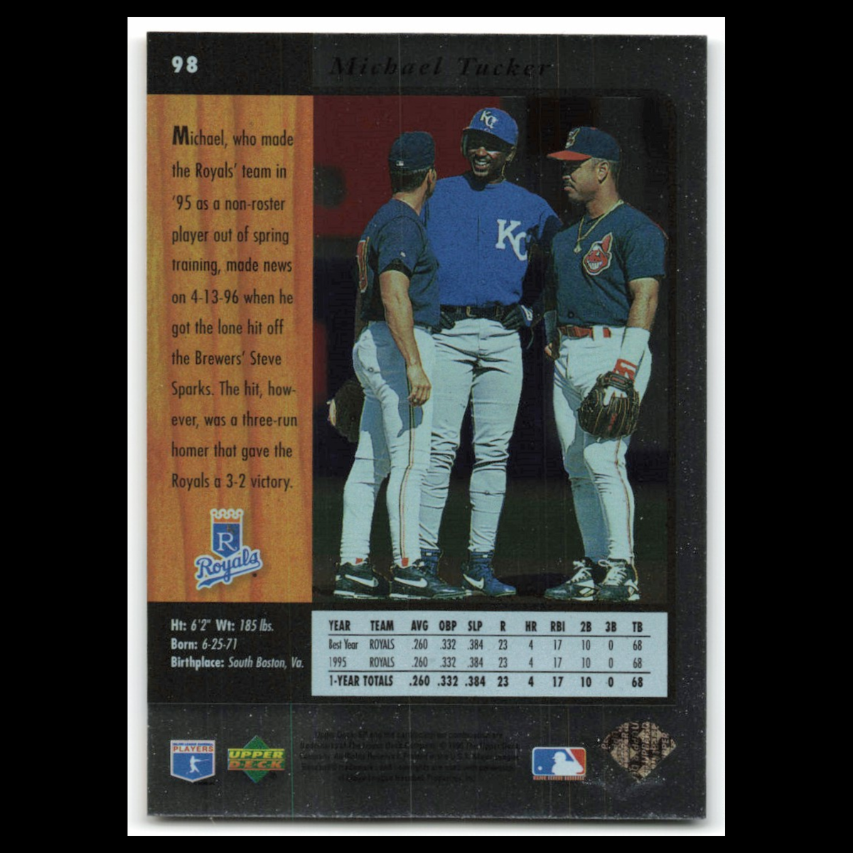 Michael Tucker #98 1996 Upper Deck SP Kansas City Royals Baseball Card MLB NM