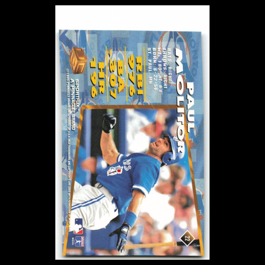 Paul Molitor #22 1995 Sportflix UC3 Toronto Blue Jays Baseball Card MLB NM