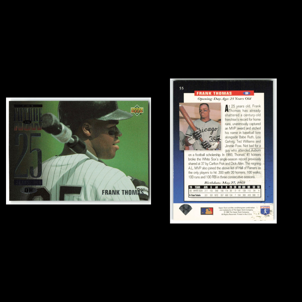 Frank Thomas Lot 8 Baseball Cards 1998 Pinnacle Field of Vision White Sox Set NM