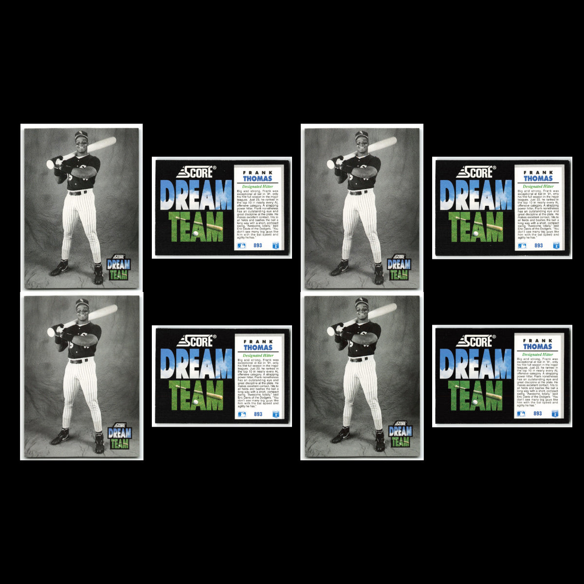 Frank Thomas Lot 30 Baseball Cards 1992 Score Dream Team Chicago White Sox Set