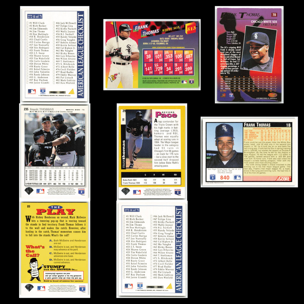 Frank Thomas Lot 8 Baseball Cards 1996 Score Chicago White Sox Set Collection NM