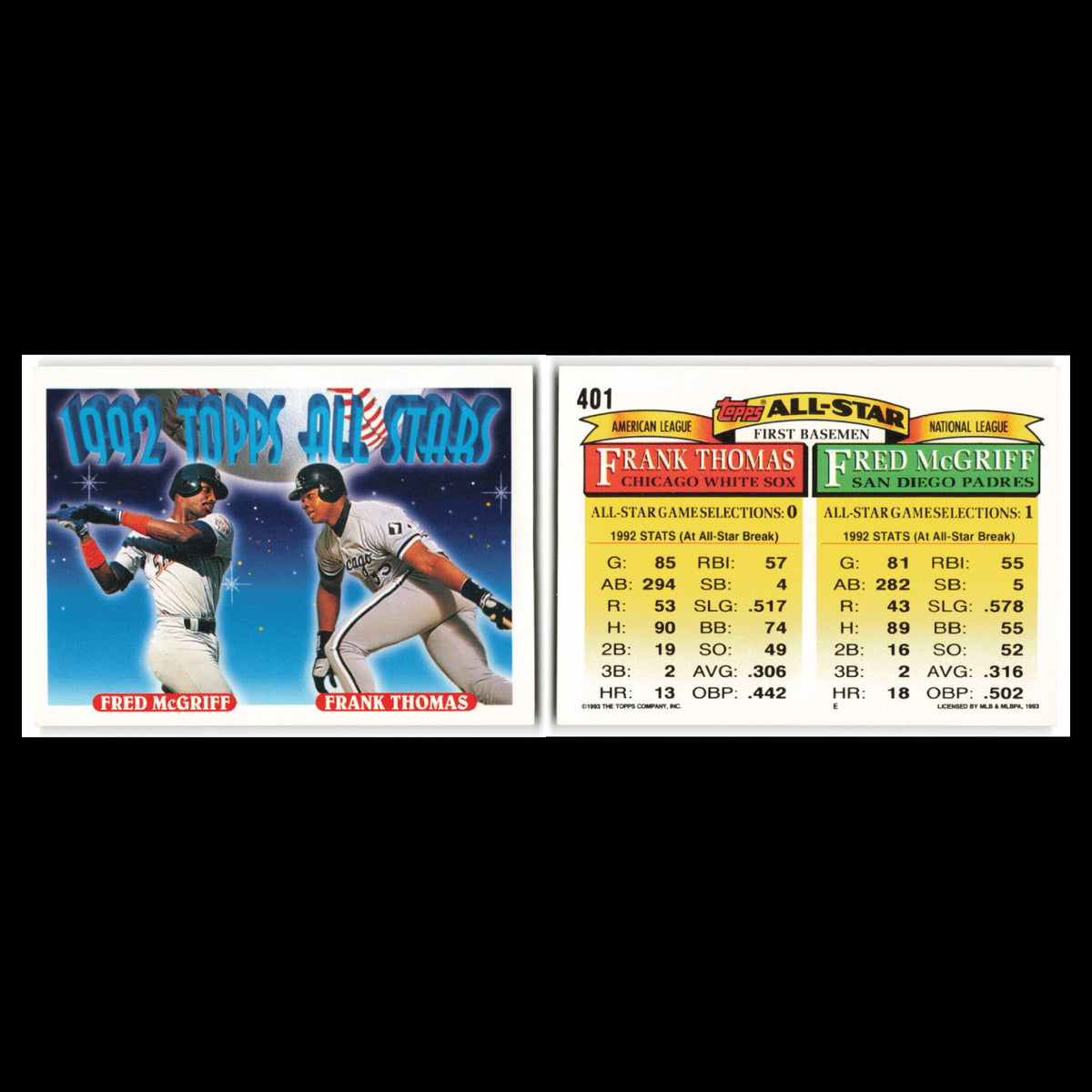 Frank Thomas Lot 8 Baseball Cards 1993 Stadium Club Members Only White Sox Set