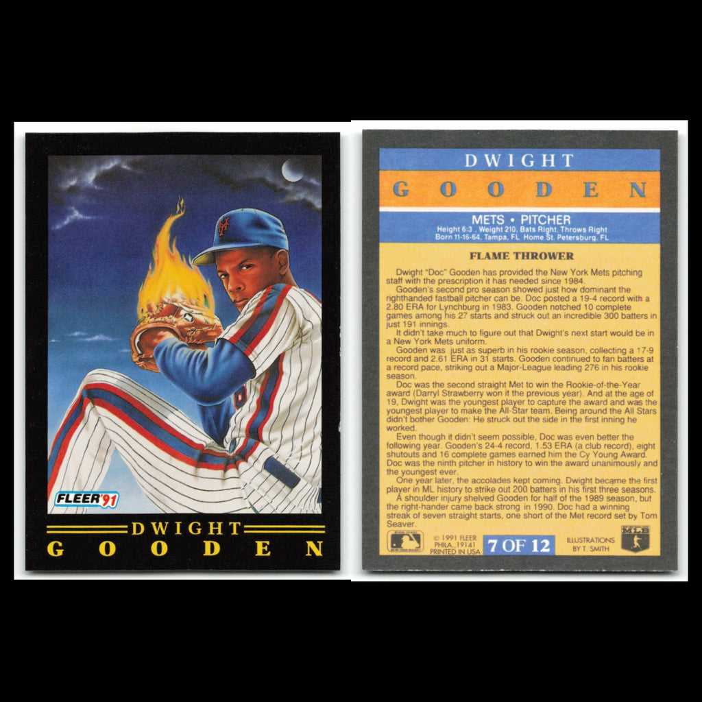 Dwight Gooden Lot 6 Baseball Cards 1991 Fleer Pro-Visions New York Mets Set MLB