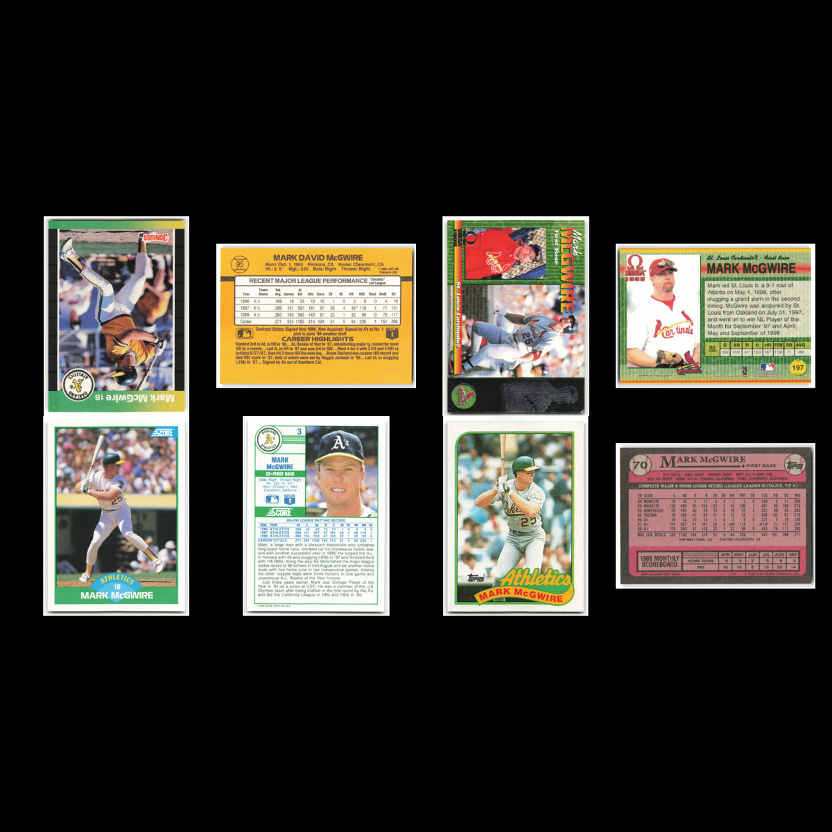 Mark McGwire Lot 23 Baseball Cards 1988 Topps Oakland Athletics Set Collection