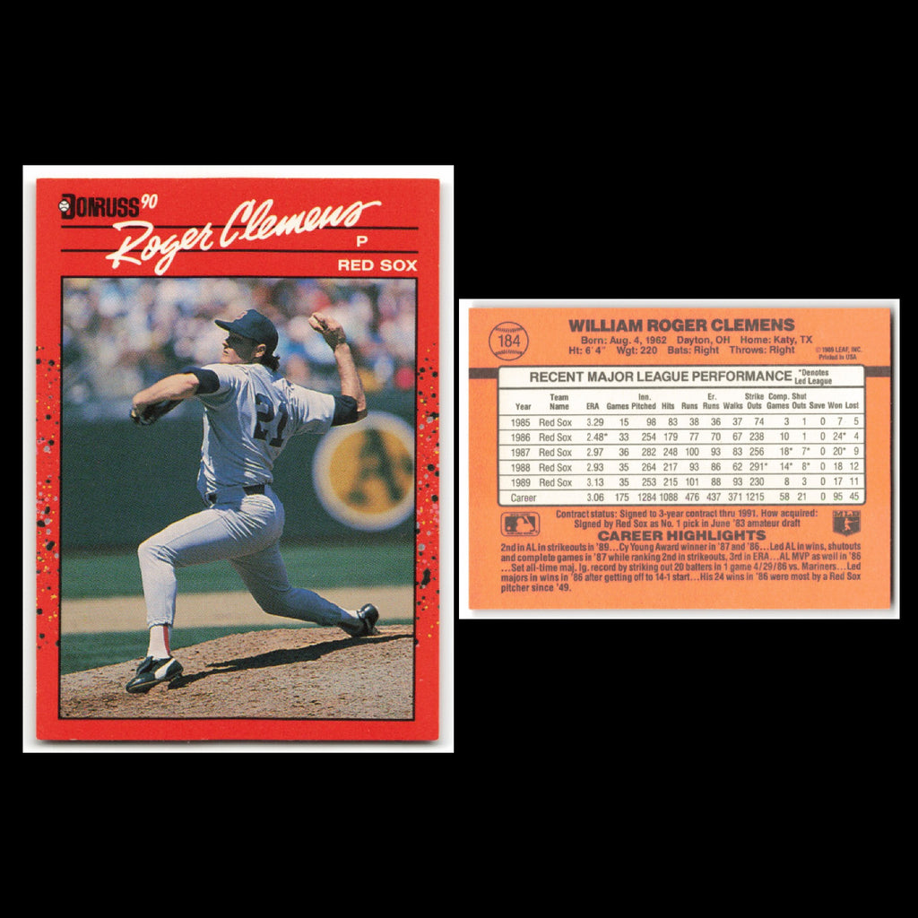 Roger Clemens Lot 10 Baseball Cards 1992 Fleer Boston Red Sox Set Collection MLB