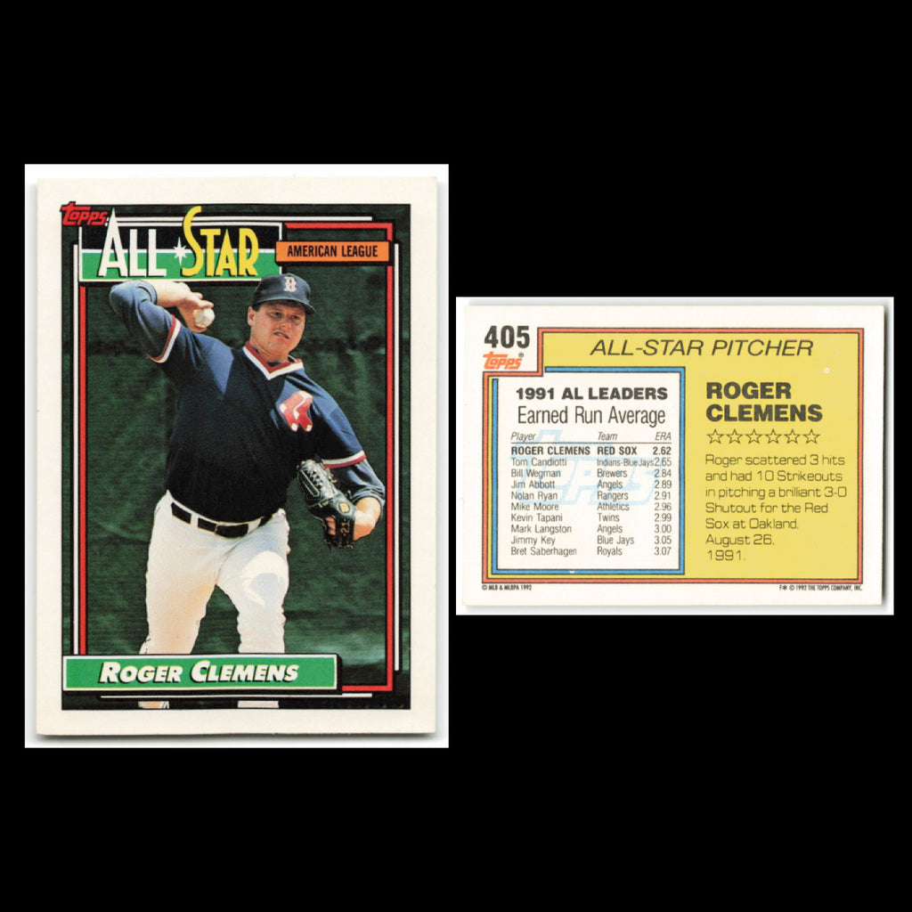 Roger Clemens Lot 10 Baseball Cards 1992 Fleer Boston Red Sox Set Collection MLB