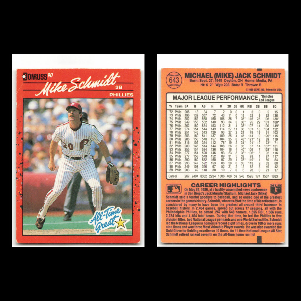 Mike Schmidt Eddie Murray Lot 10 Baseball Cards 1982 Topps Philadelphia Phillies