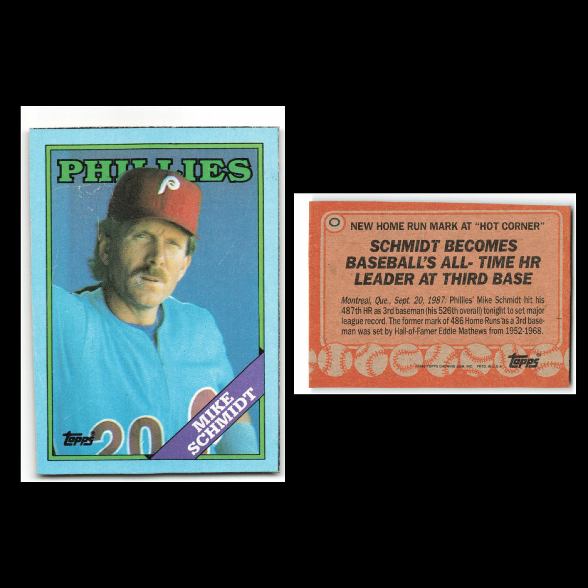 Mike Schmidt Eddie Murray Lot 10 Baseball Cards 1982 Topps Philadelphia Phillies