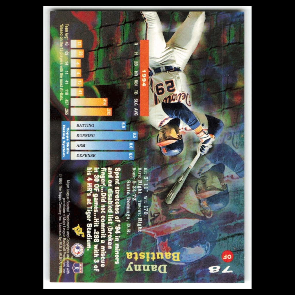 Danny Bautista #78 1995 Topps Stadium Club Detroit Tigers Baseball Card MLB NM