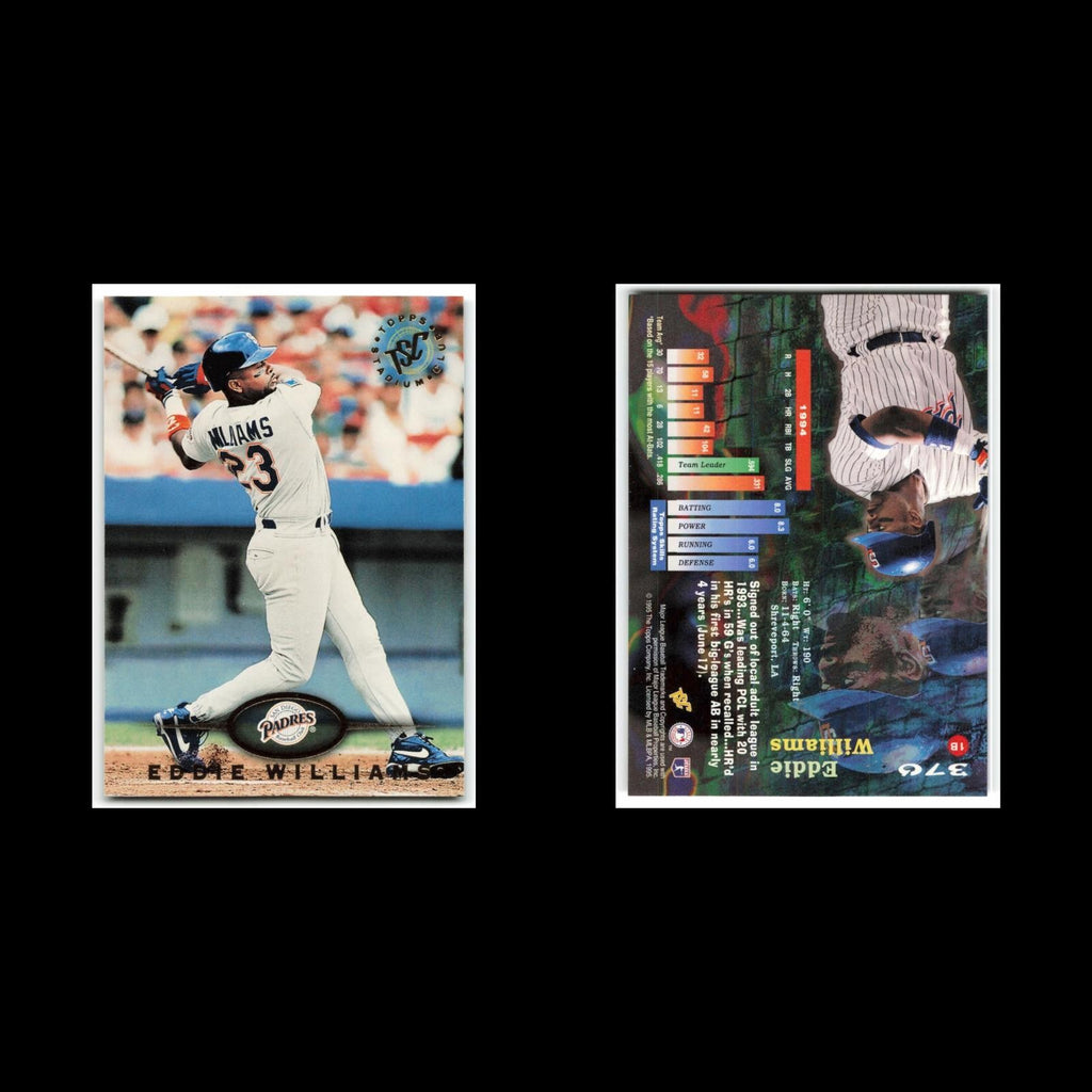 Eddie Williams #370 1995 Topps Stadium Club San Diego Padres Baseball Card MLB
