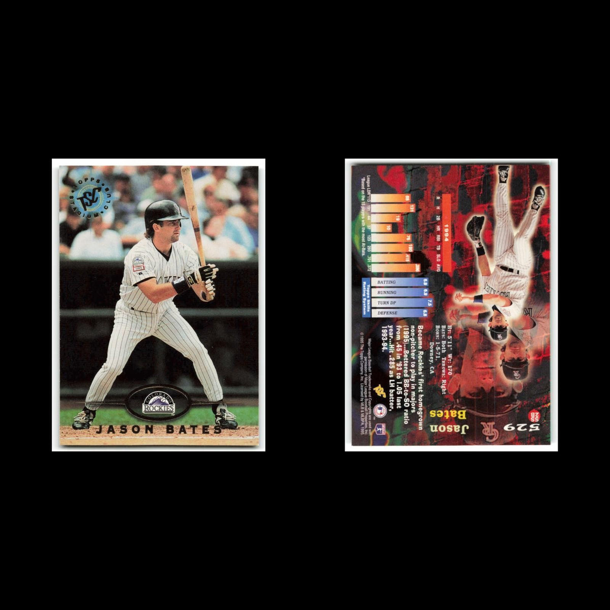 Jason Bates #529 1995 Topps Stadium Club Colorado Springs Sky Sox Baseball Card