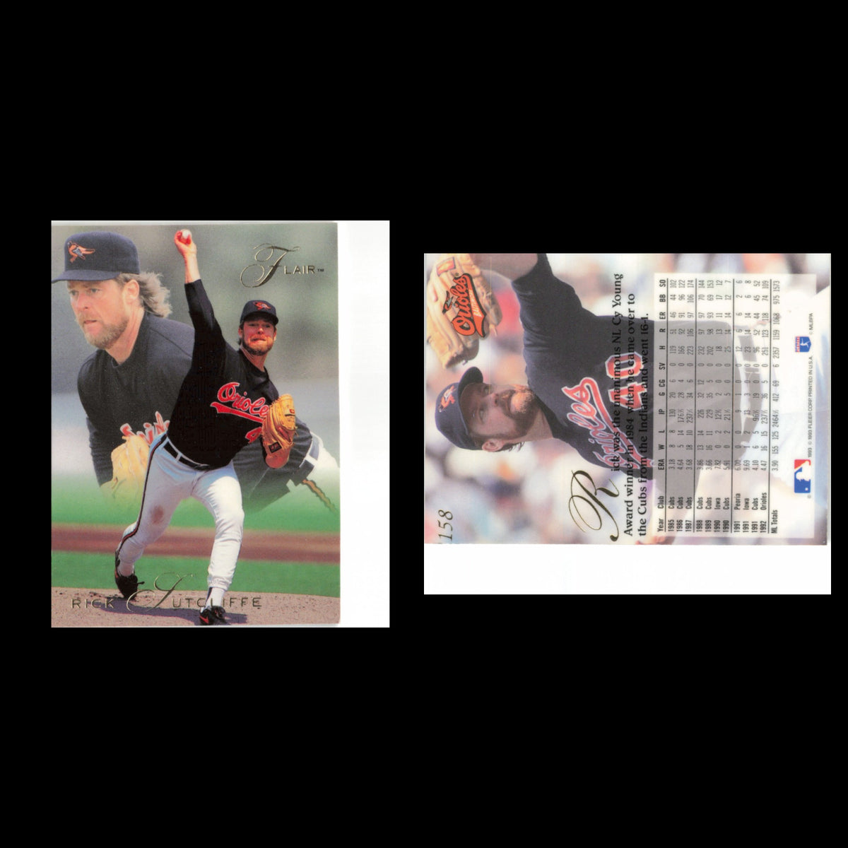 Rick Sutcliffe #158 1993 Flair Baltimore Orioles Baseball Card MLB NM