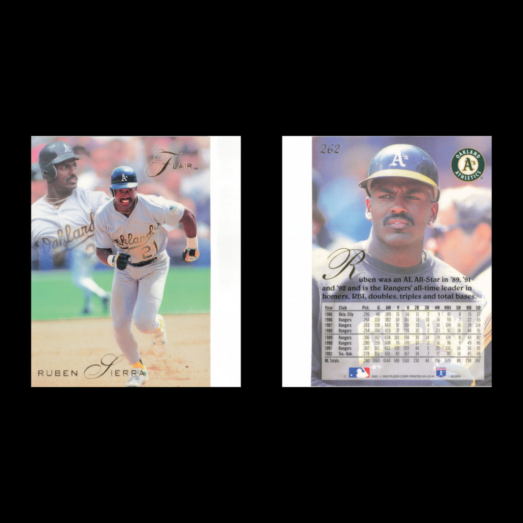 Ruben Sierra #262 1993 Flair Oakland Athletics Baseball Card MLB NM