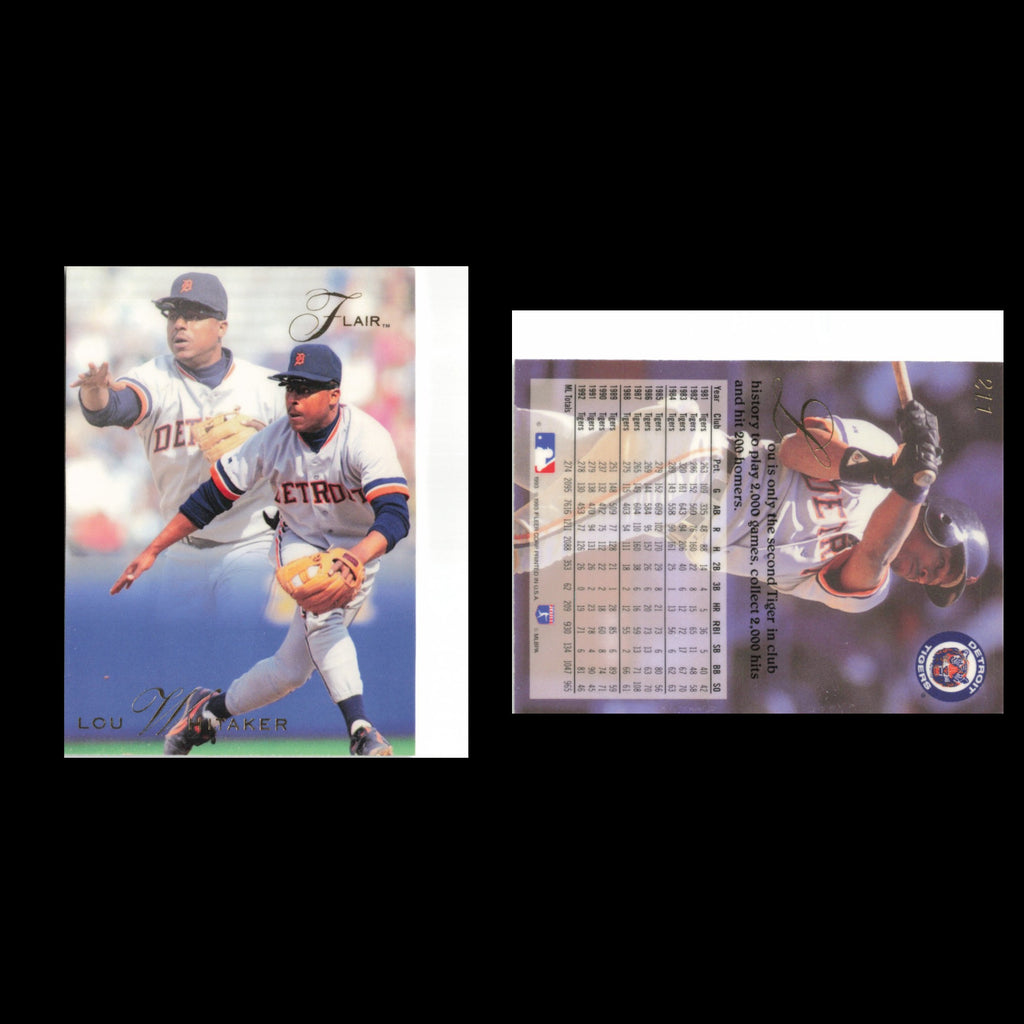 Lou Whitaker #211 1993 Flair Detroit Tigers Baseball Card MLB NM