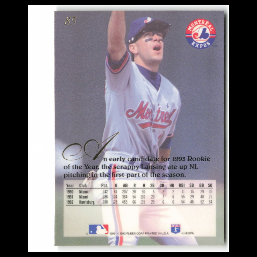 Mike Lansing #85 1993 Flair Montreal Expos Baseball Card MLB NM