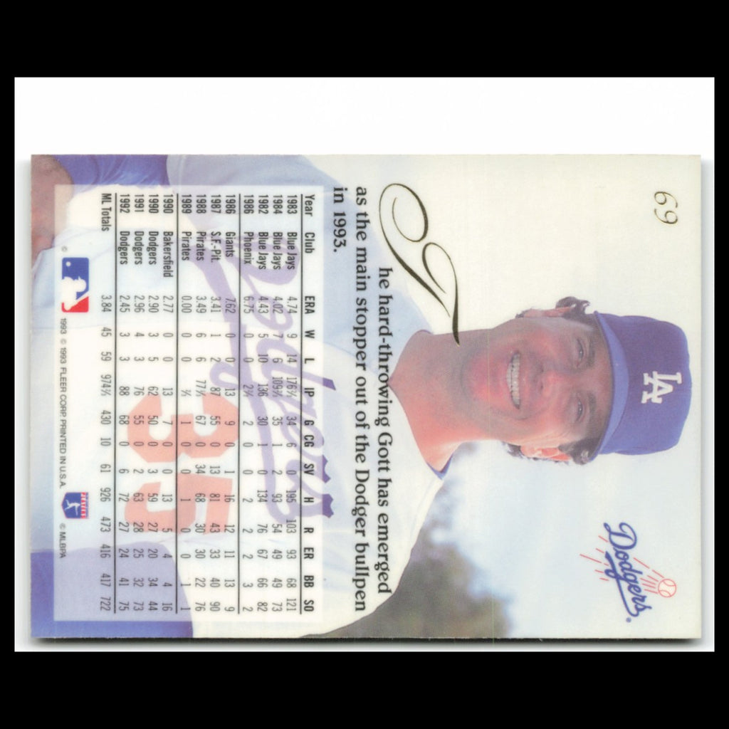 Jim Gott #69 1993 Flair Los Angeles Dodgers Baseball Card MLB NM