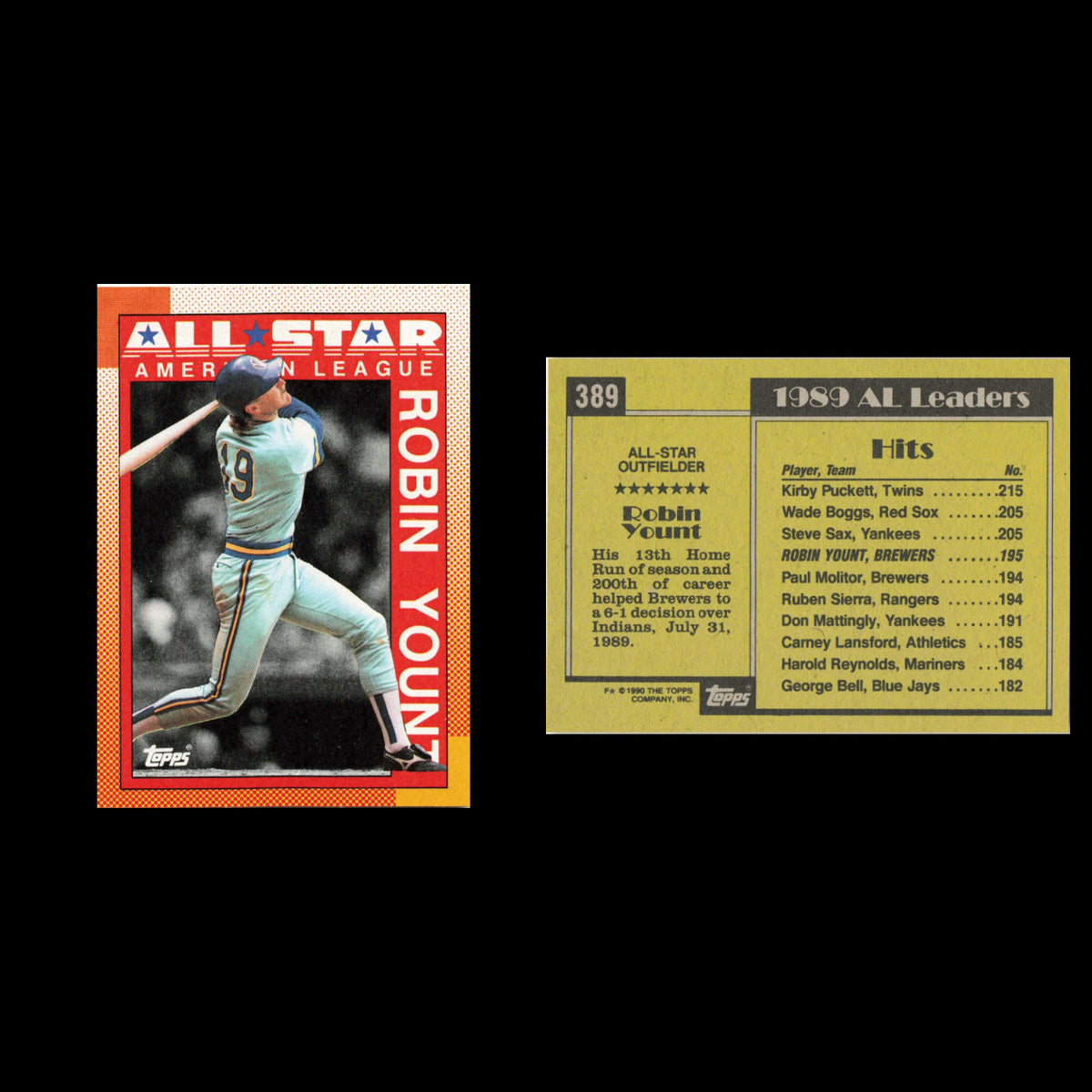 Robin Yount Lot 9 Baseball Cards 1983 Fleer Milwaukee Brewers Set Collection MLB