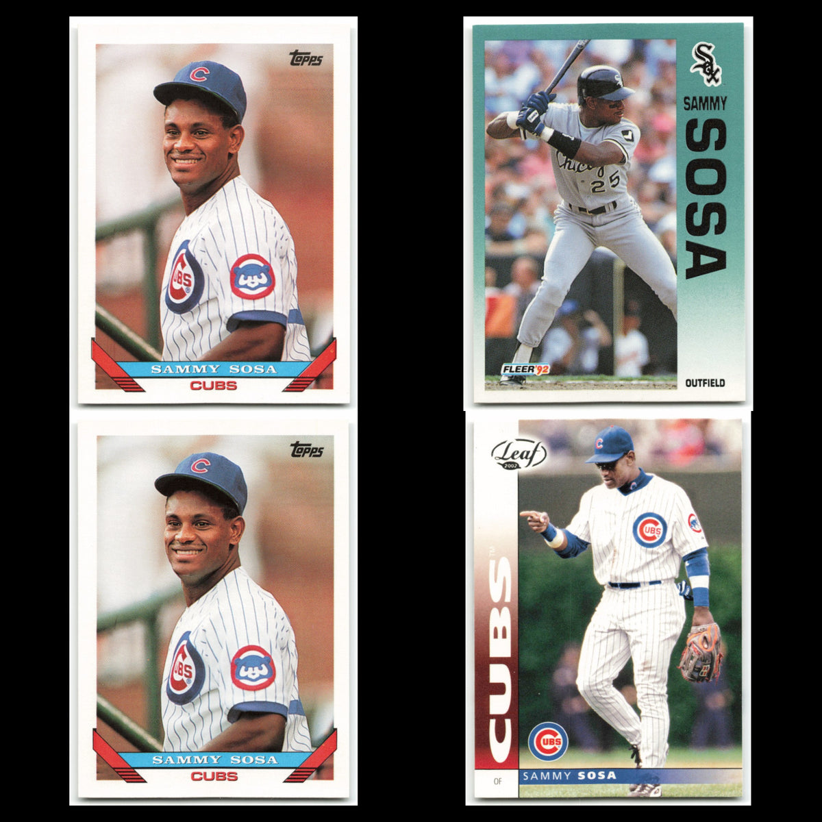 Sammy Sosa Lot 4 Baseball Cards 1993 Topps Chicago Cubs Set Collection MLB NM