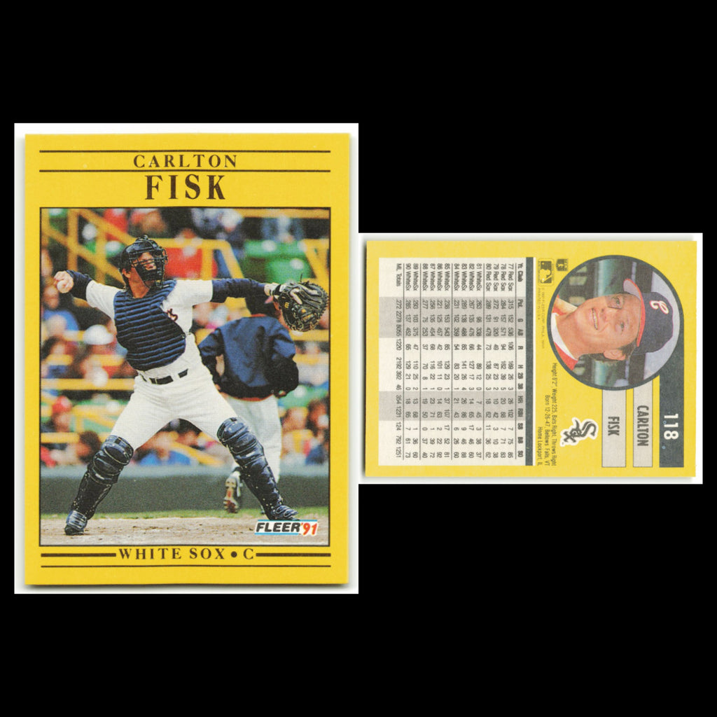 Carlton Fisk Lot 6 Baseball Cards 1991 Fleer Chicago White Sox Set Collection NM