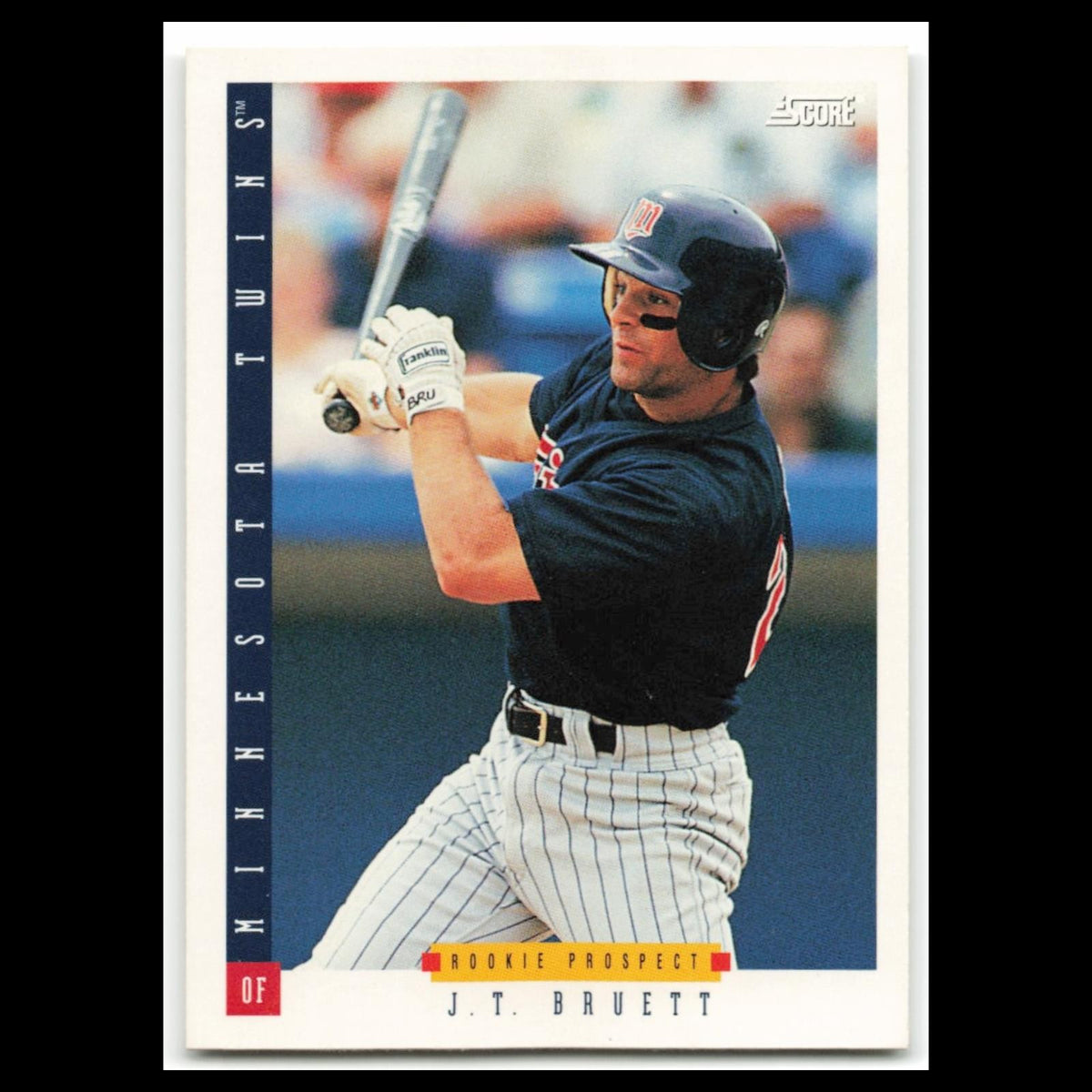 J.T. Bruett Rookie #275 1993 Score Minnesota Twins Baseball Card MLB NM