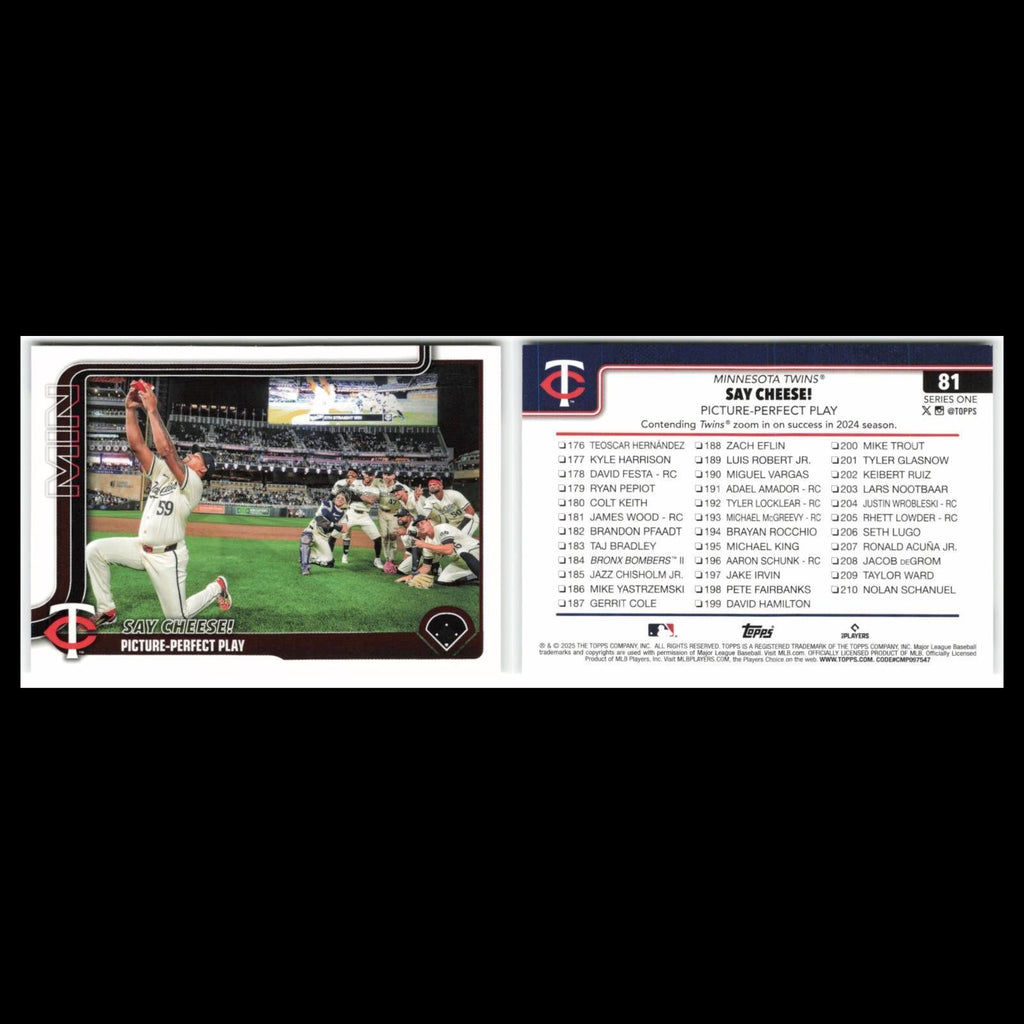 Say Cheese! Picture-Perfect Play #81 2025 Topps Minnesota Twins Baseball Card NM