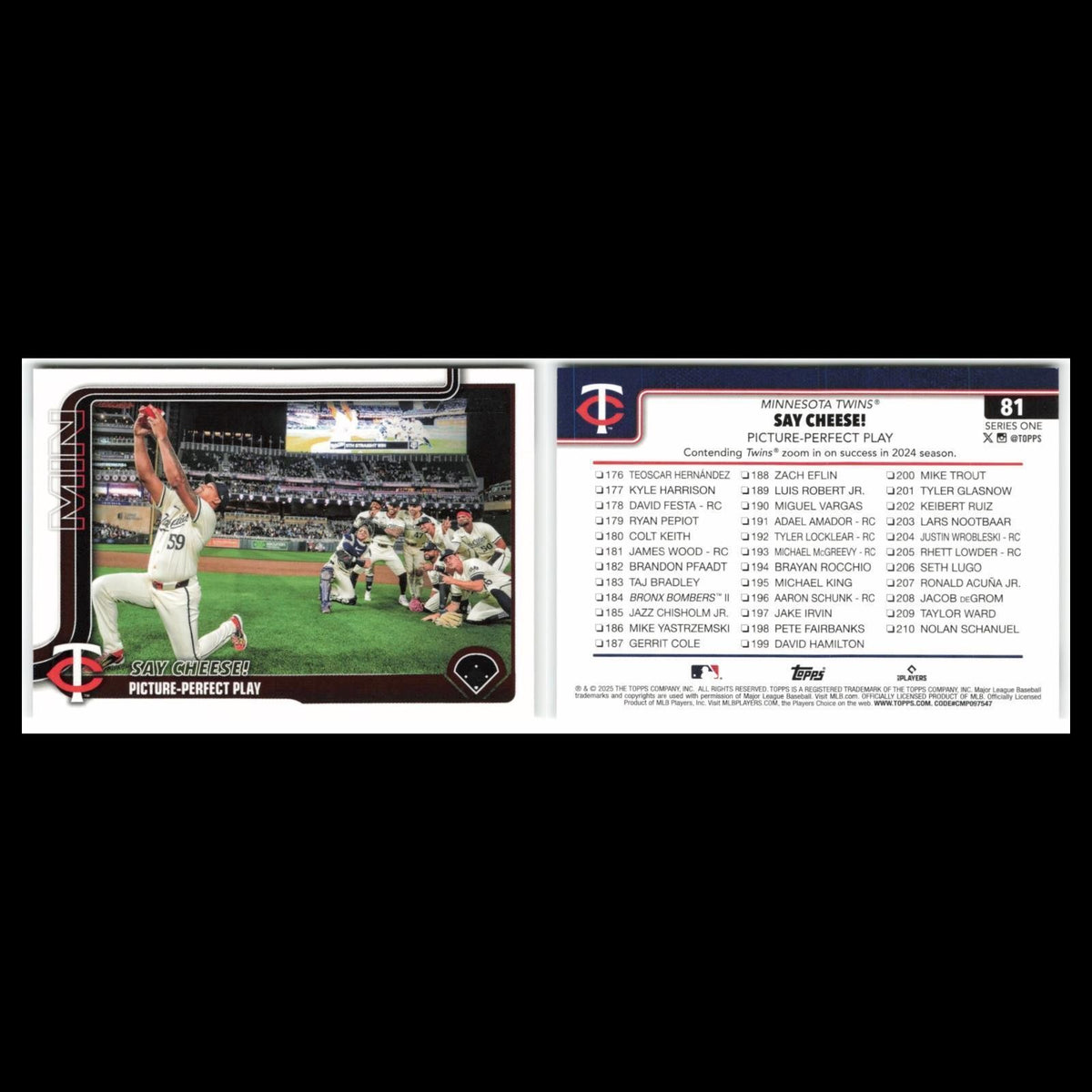 Say Cheese! Picture-Perfect Play #81 2025 Topps Minnesota Twins Baseball Card NM