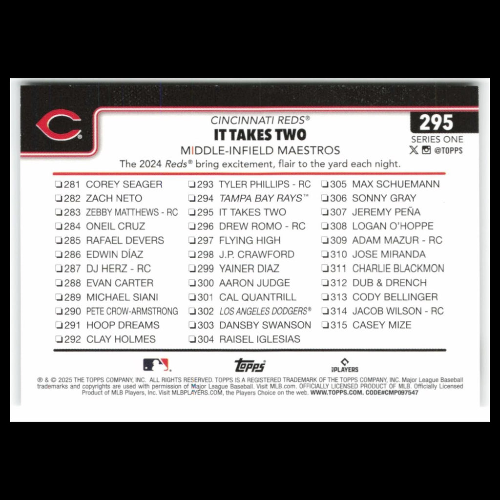 It Takes Two (Elly De La Cruz / Jonathan India) #295 2023 Topps Cincinnati Reds