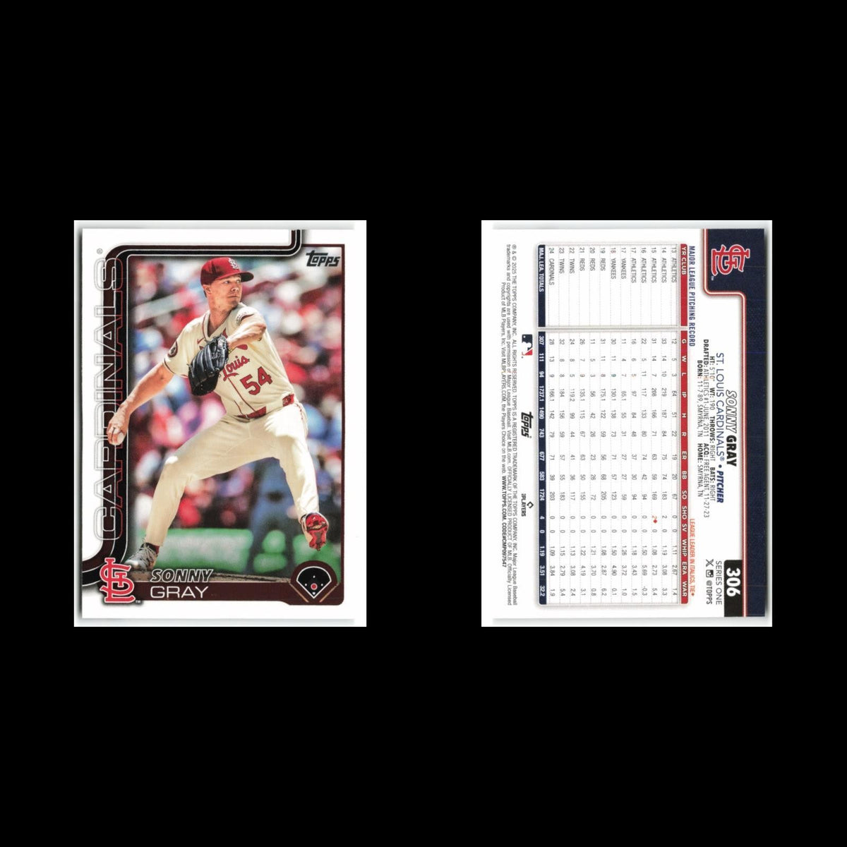 Sonny Gray #306 2025 Topps St. Louis Cardinals Baseball Card MLB NM