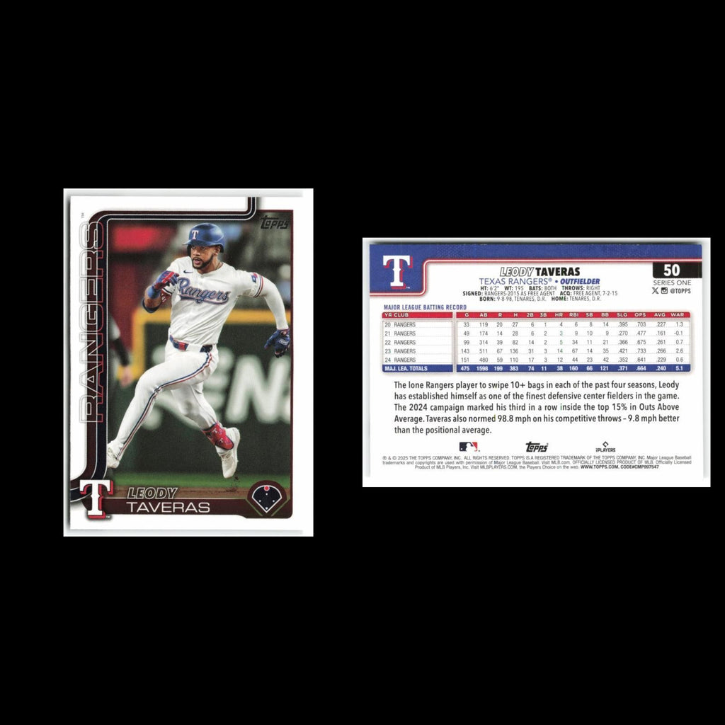 Leody Taveras #50 2025 Topps Texas Rangers Baseball Card MLB NM