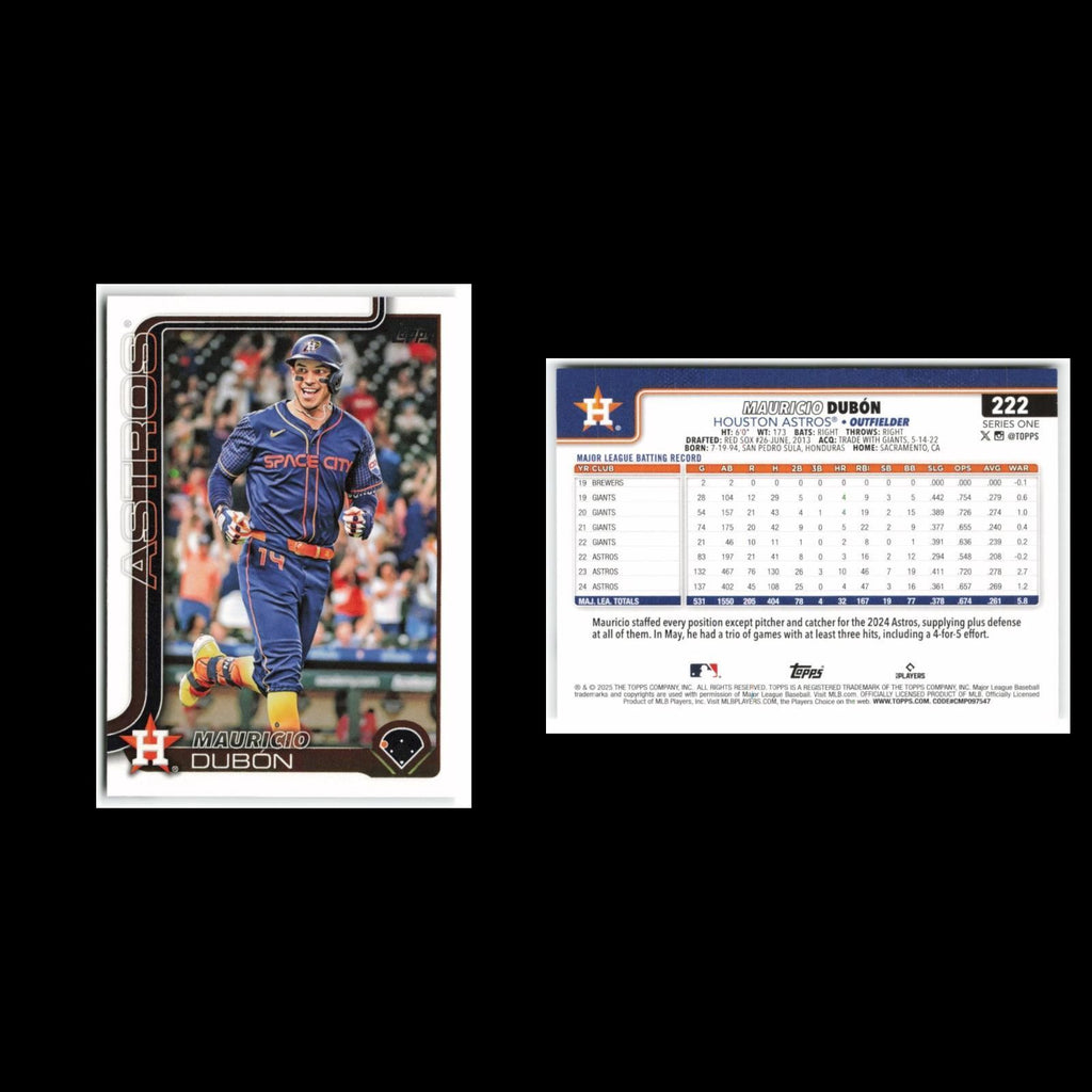 Mauricio Dubon #222 2025 Topps Houston Astros Baseball Card MLB NM