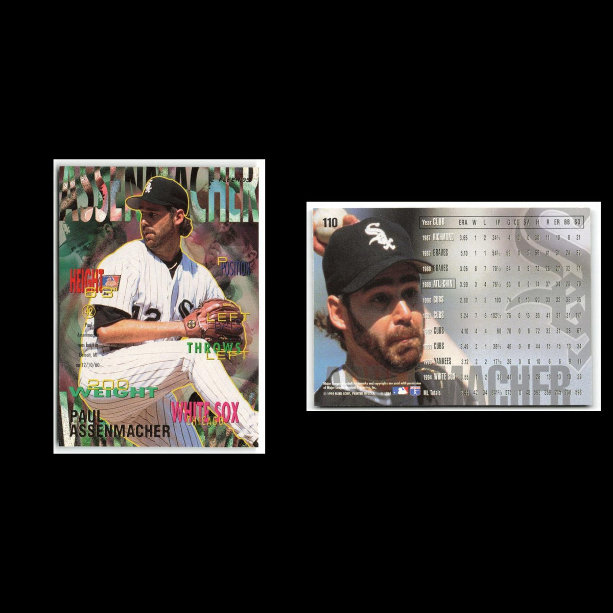 Paul Assenmacher #110 1995 Fleer Chicago White Sox Baseball Card MLB NM