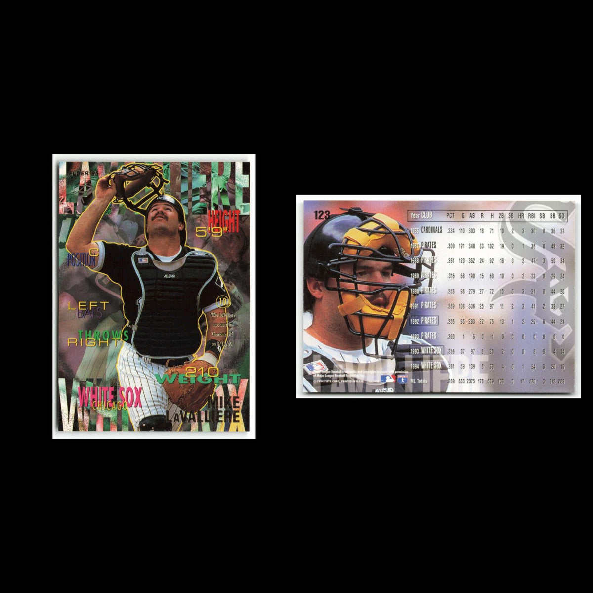 Mike LaValliere #123 1995 Fleer Chicago White Sox Baseball Card MLB NM