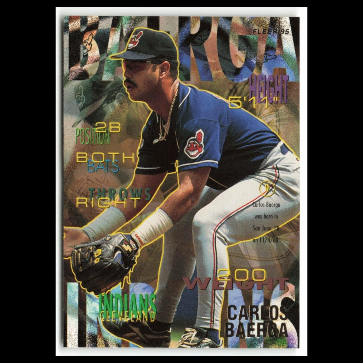 Carlos Baerga #131 1995 Fleer Cleveland Indians Baseball Card MLB NM