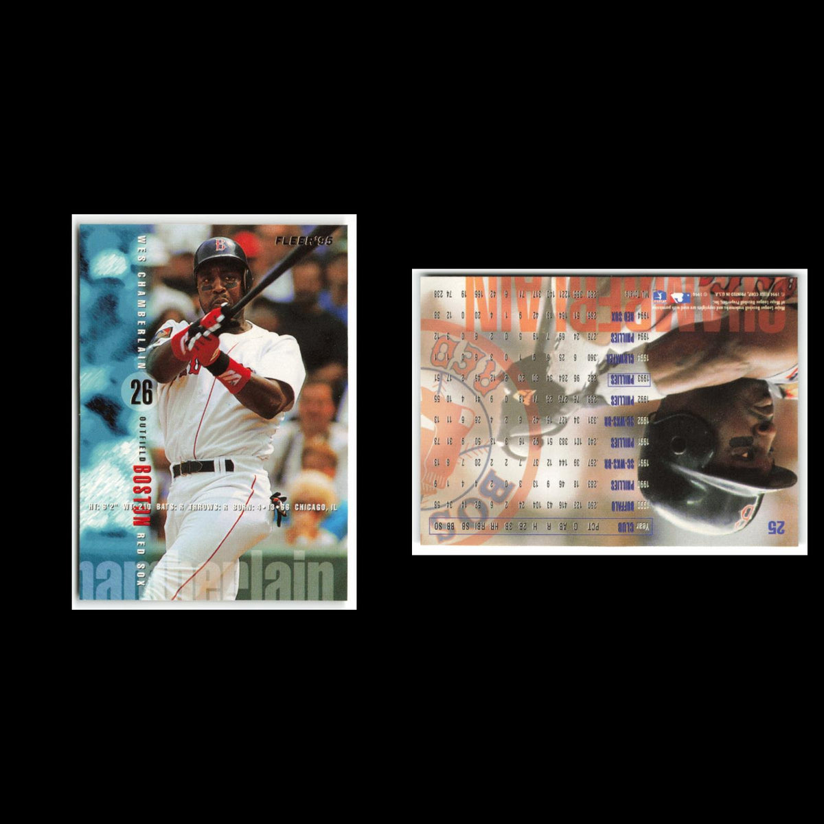 Wes Chamberlain #25 1995 Fleer Boston Red Sox Baseball Card MLB NM
