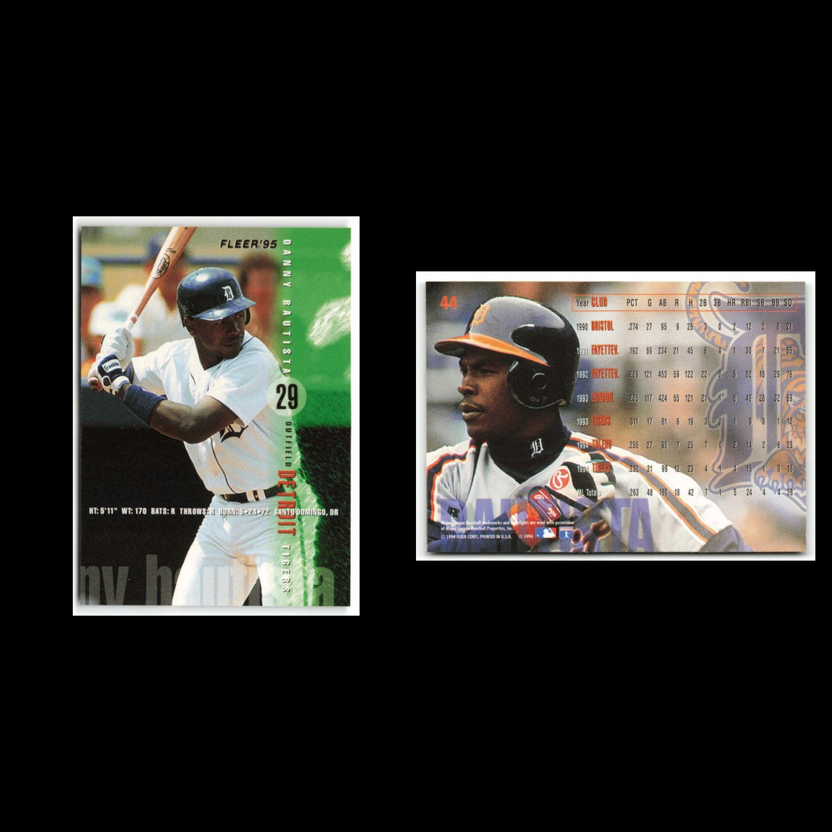 Danny Bautista #44 1995 Fleer Detroit Tigers Baseball Card MLB NM